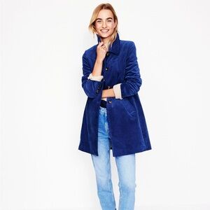 Boden Royal Blue Corduroy Trench Coat